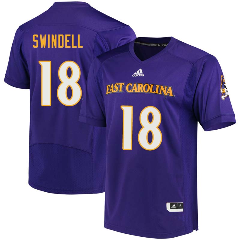 Men #18 Norman Swindell East Carolina Pirates College Football Jerseys Sale-Purple
